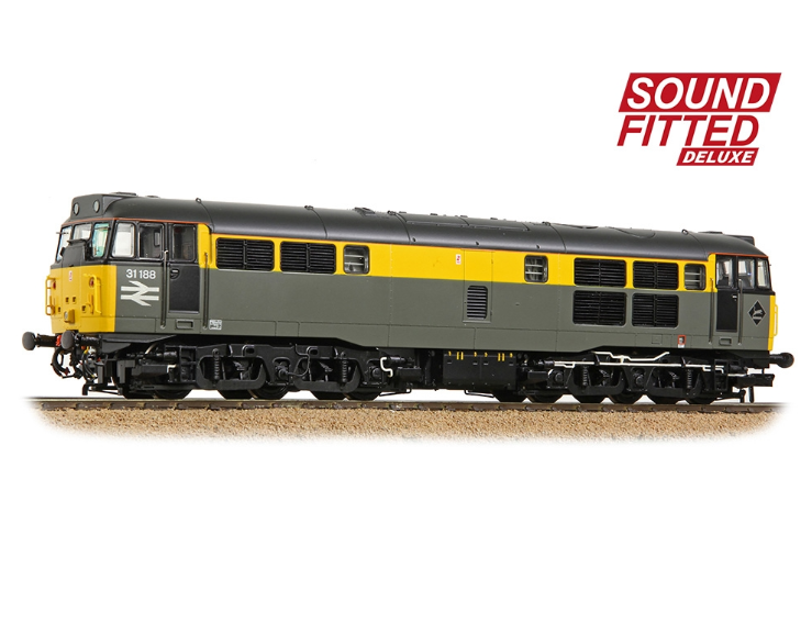 35-822SFX Class 31/1 Refurbished 31188 BR Engineers Grey & Yellow Diesel Locomotive - DCC Sound Deluxe