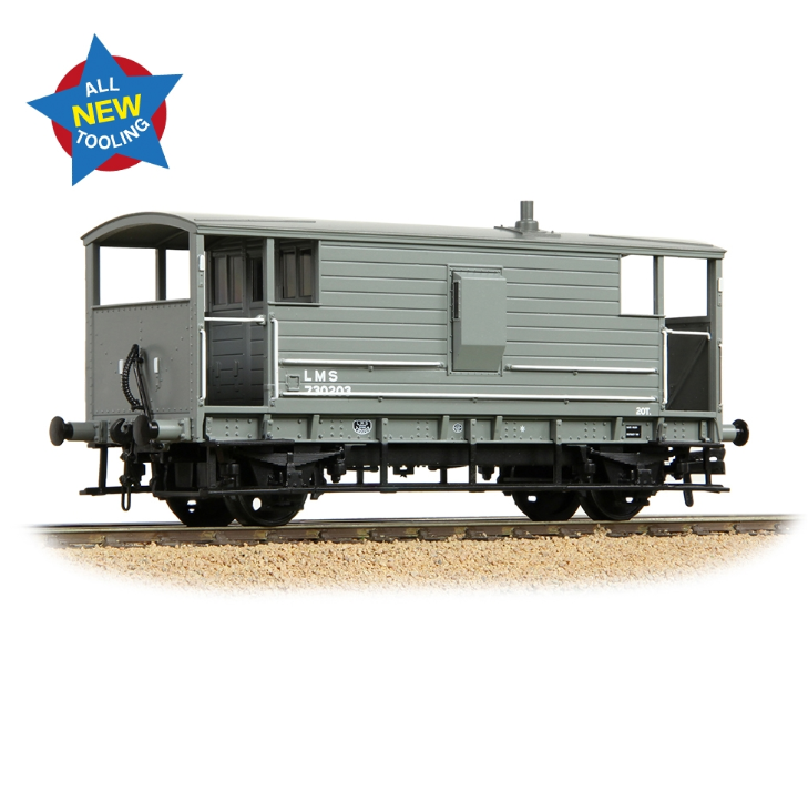 Bachmann 38-976 LMS 20T Brake Van LMS (LMS) Grey No. 730203