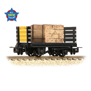 Bachmann 393-175 RNAD Flat Wagon Planked Yellow Ends RNAD Dean Hill with Sleeper Load