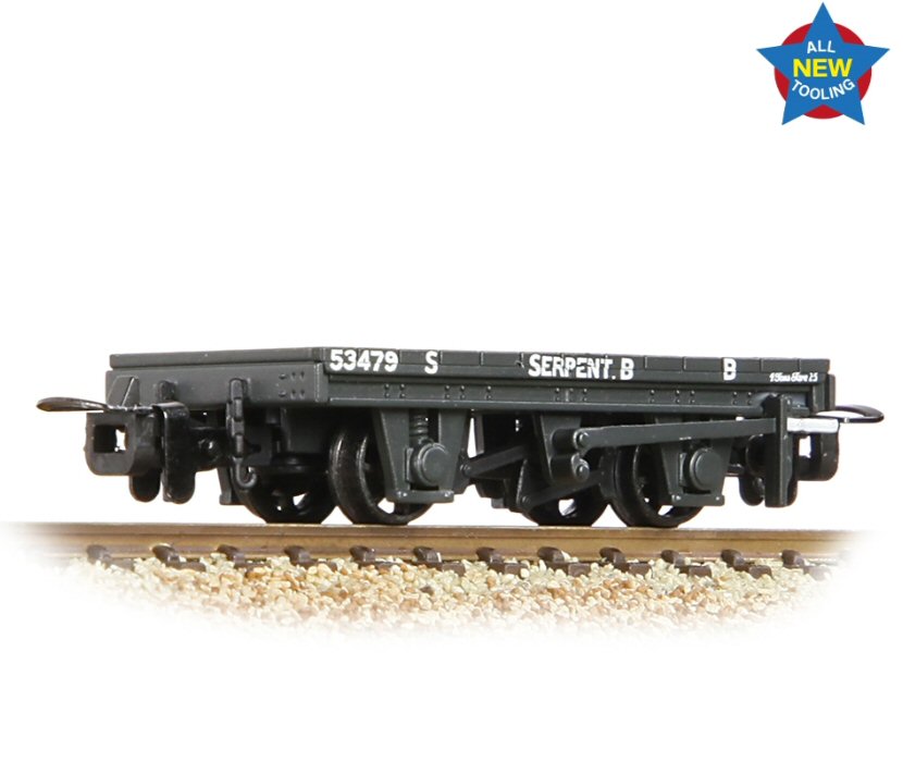 Bachmann 393-176 RNAD Flat Wagon Statfold Barn Railway Grey 'Serpent B'  OO-9