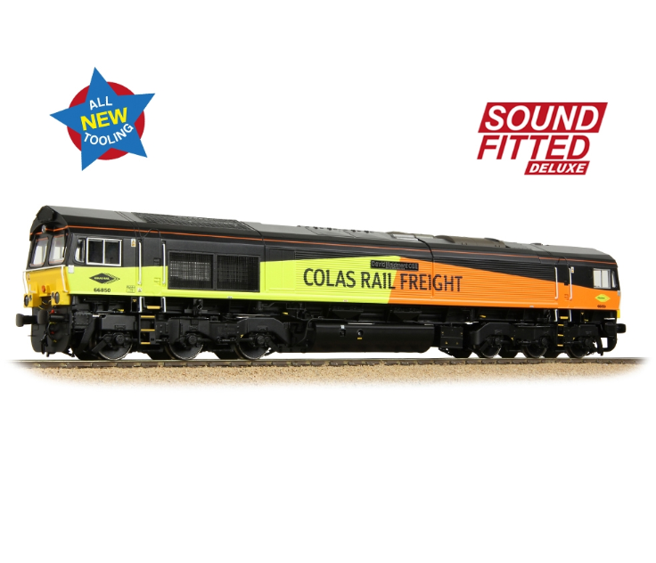 50-004ASFX Class 66/8 66850 'David Maidment OBE' Colas Rail Freight Diesel Locomotive - Deluxe DCC Sound