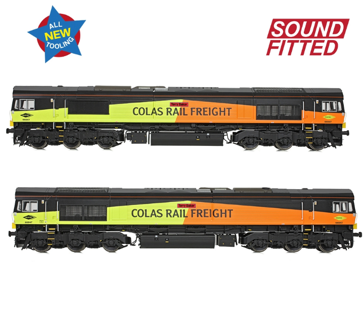 50-004SF Class 66/8 66847 'Terry Baker' Colas Rail Freight Diesel Locomotive - DCC Sound