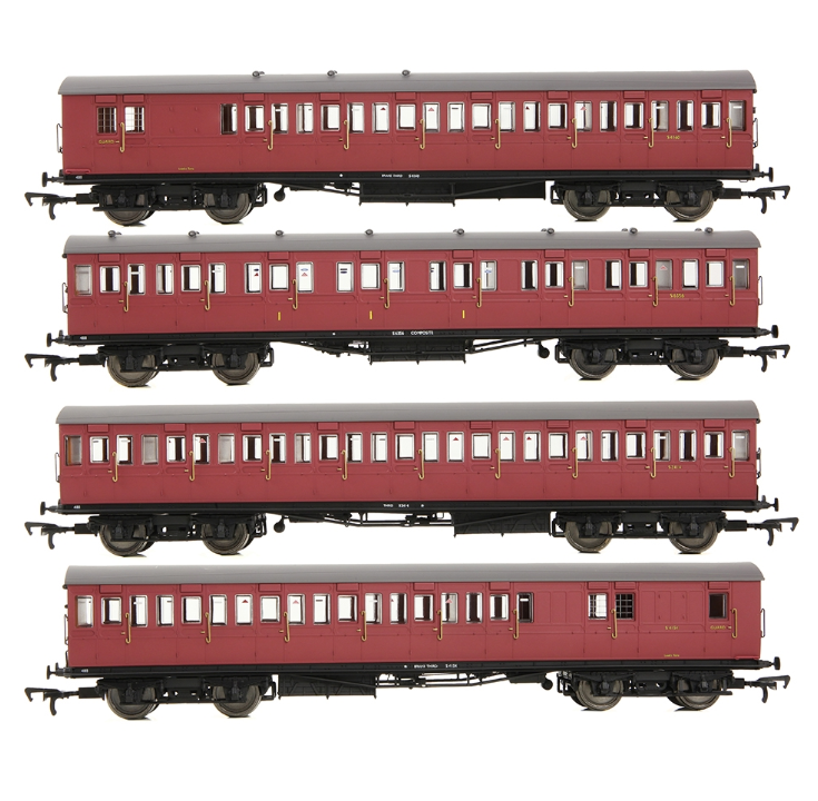 E86023 EFE Rail LBSCR 54ft Isle of Wight 4-Coach Pack BR Crimson
