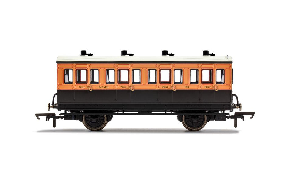 R40107 L&SWR 4 Wheel 1st Class Coach No.123 with working lights