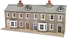 Metcalfe - N Gauge Low Relief Stone Terraced House Fronts - PN175