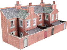 Metcalfe - N Gauge Red Brick Terraced Backs - PN176