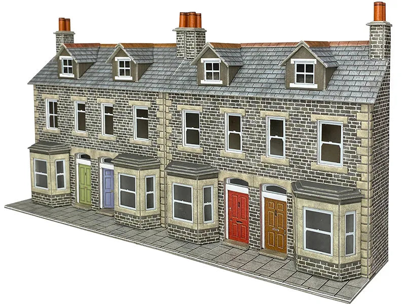 PO303 Low Relief Terraced House Fronts ‚Äì Stone