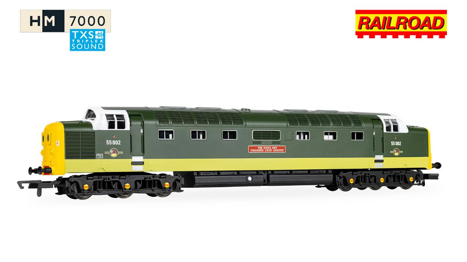Hornby R30438TXS RailRoad BR Class 55 The Kings own Yorkshire Light Infantry No.55002 Diesel Locomotive - DCC Sound