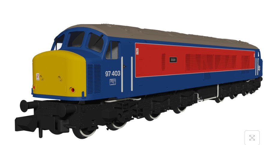 Rapido Trains UK 948707 Class 46 97403 Ixion RTC Blue/Red With Sealed Beam Headlights Diesel Locomotive - DCC Sound