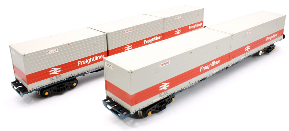 38-625A BR FGA Outer Flats 2-Pack BR Blue No.B601180 & B601202 & 5 x Type L/N Freightliner Containers