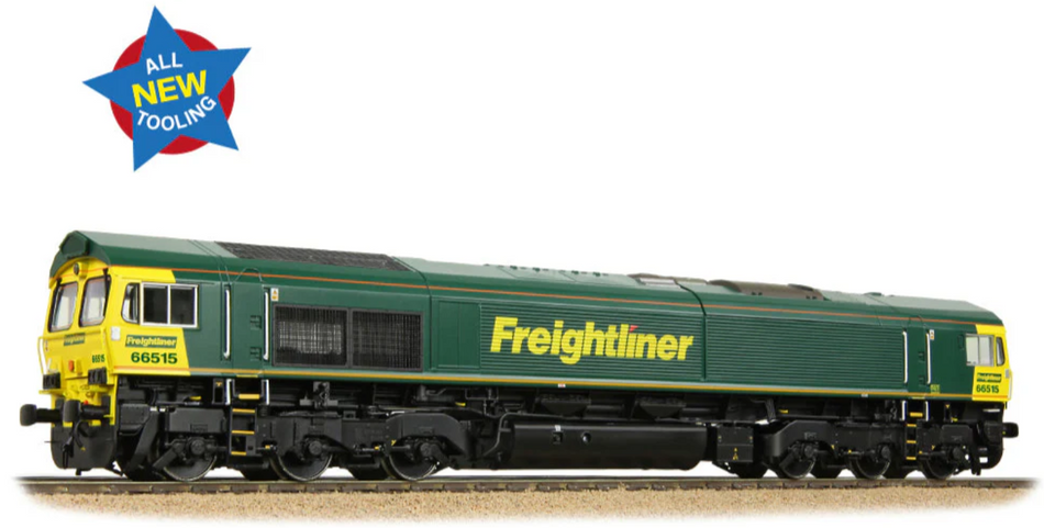 50-001 Class 66/5 66515 Freightliner Green Diesel Locomotive