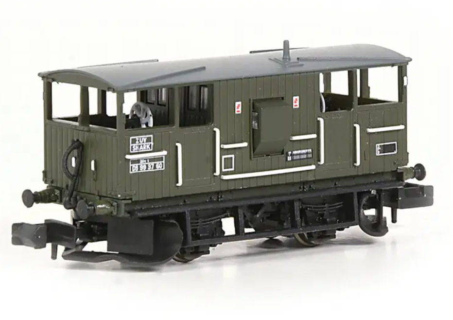 E87543 EFE Rail N Gauge BR 20T 'Shark' Ballast Plough Brake Van BR Departmental Olive Green