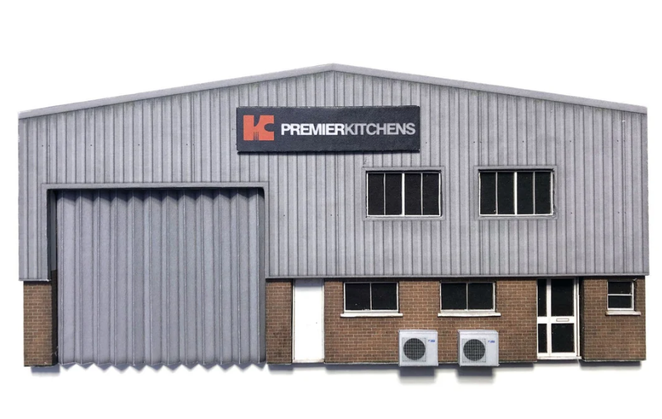 KX060 OO Low Relief Modern Industrial Unit Model Kit