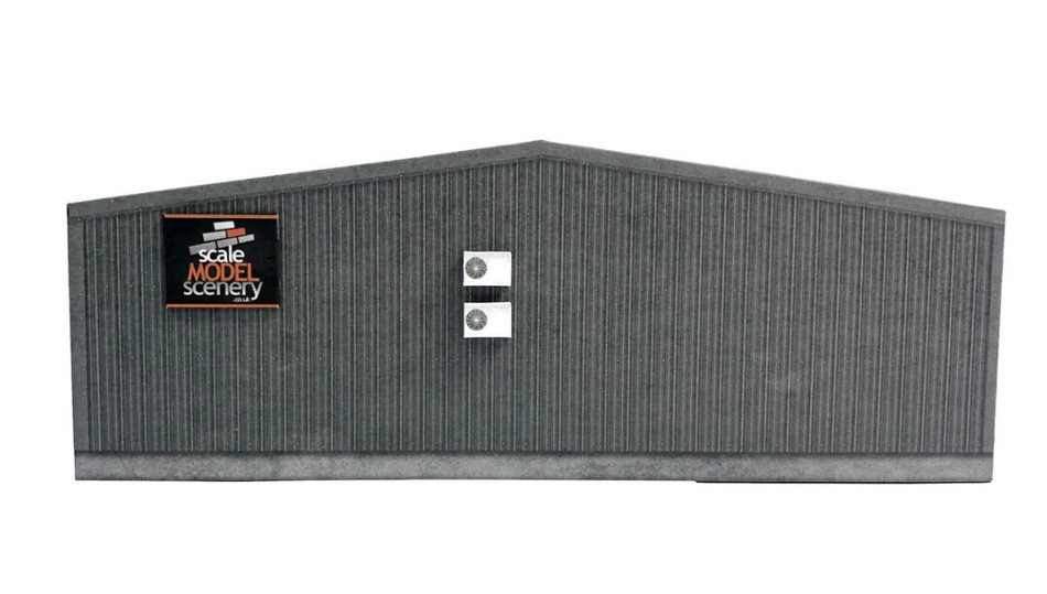 KX093  Low Relief Small Modern Industrial Unit End Wall Model Kit