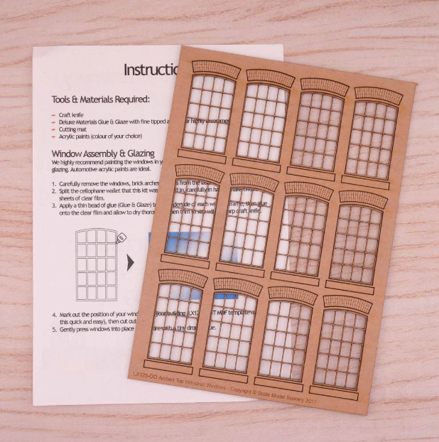 LX125 Arched Top Industrial Windows Model Kit
