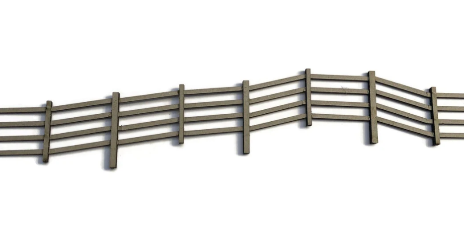 LX236 OO/HO 4ft Post & Rail Fencing (Natural Wood) Model Kit