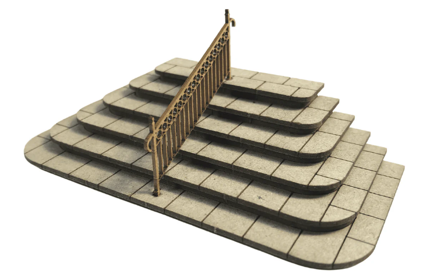 LX333 Platform Steps With Decorative Railings Model Kit