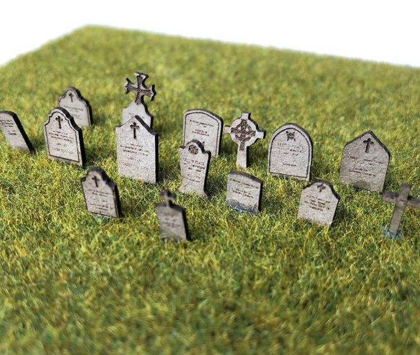 LX394 Laser Cut Gravestones Model Kit