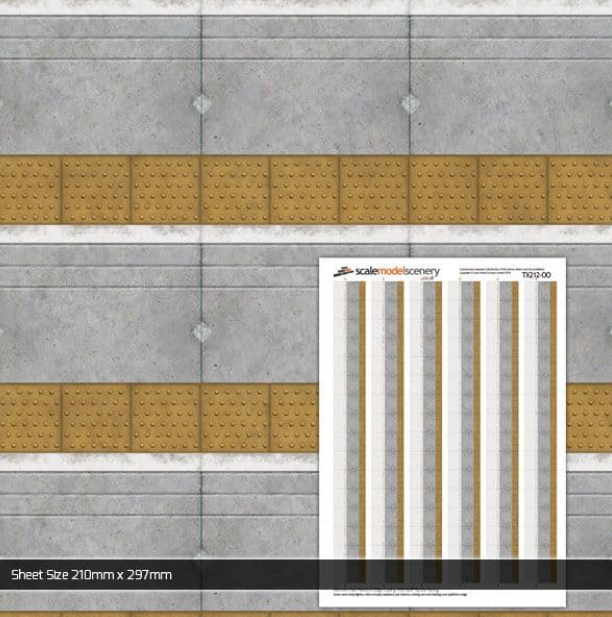 TX212 OO/HO Network Rail Platform Edge Coping With Buff Paving