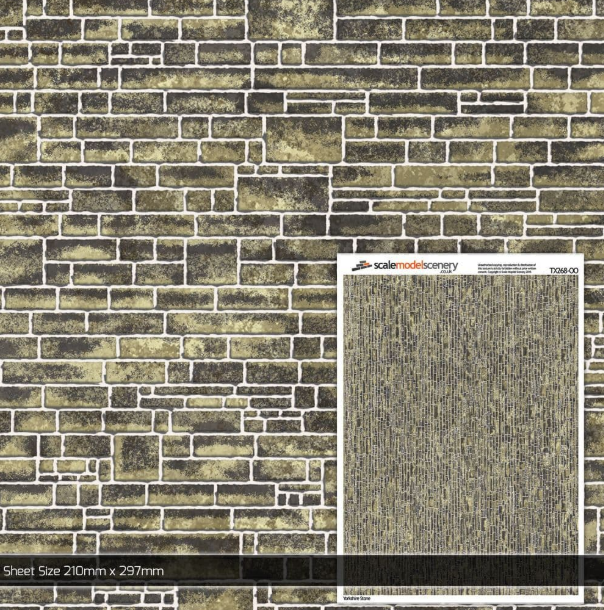 TX268 OO/HO Yorkshire Stone Texture Paper (x5)