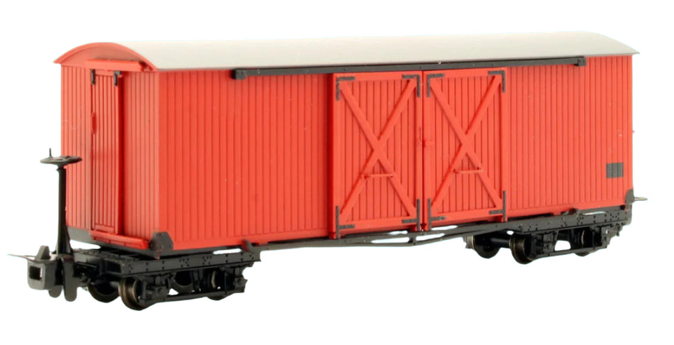 393-027 Bachmann Bogie Covered Goods Wagon-Lincolnshire Coast Light Railway-Crimson