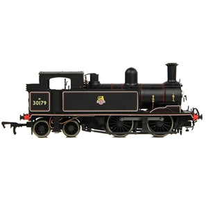 E85017 LSWR Adams O2 30179 BR Lined Black (Early Emblem)