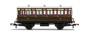 R40112 GWR 4 wheel 3rd Class Coach No. 1889 with Working Lights