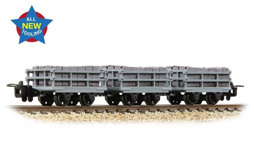 Bachmann 393-227 Dinorwic Slate Wagons with sides 3-Pack Grey With Load